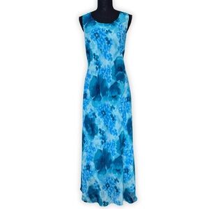 Mary‎ McFadden Vintage Y2K 90s 2000s Turquoise Maxi Dress Size Large